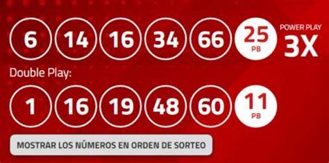 Resultados del Powerball .